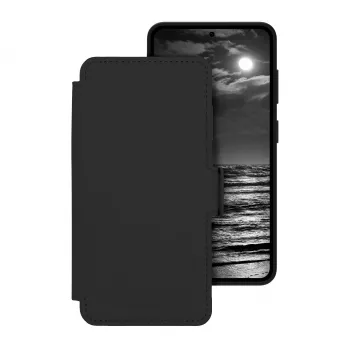 dbramante1928 Lynge ICON flip case voor Samsung Galaxy S26 – MagSafe-compatibel, volledig nerfleer, middernacht