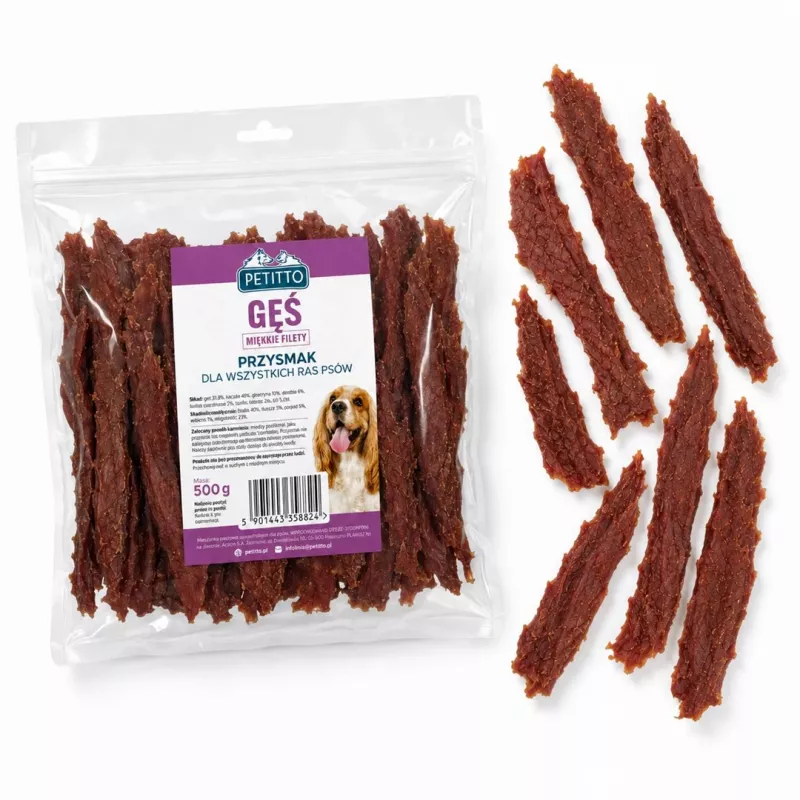 PETITTO zachte ganzenfilets voor honden 500g