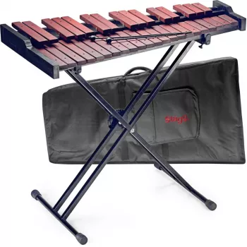 Stagg XYLO-SET-37 37-toons xylofoon met standaard, tas & stokken – F5-F8, Fibrasynth klankstaven, aluminium resonatoren