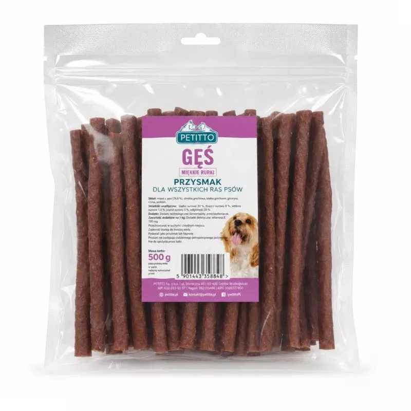 PETITTO zachte ganzenstrips hondensnacks 500 g
