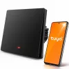 Qoltec 52722 Smart Wi-Fi lichtschakelaar, 1-kanaals, touchpaneel, timer, Tuya/Smart Life, zwart