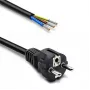QOLTEC 54598 Schuko CEE 7/7 naar gestripte & gesoldeerde stroomkabel 3m H05VV-F 3x1,0mm² zwart