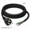 QOLTEC 54598 Schuko CEE 7/7 naar gestripte & gesoldeerde stroomkabel 3m H05VV-F 3x1,0mm² zwart