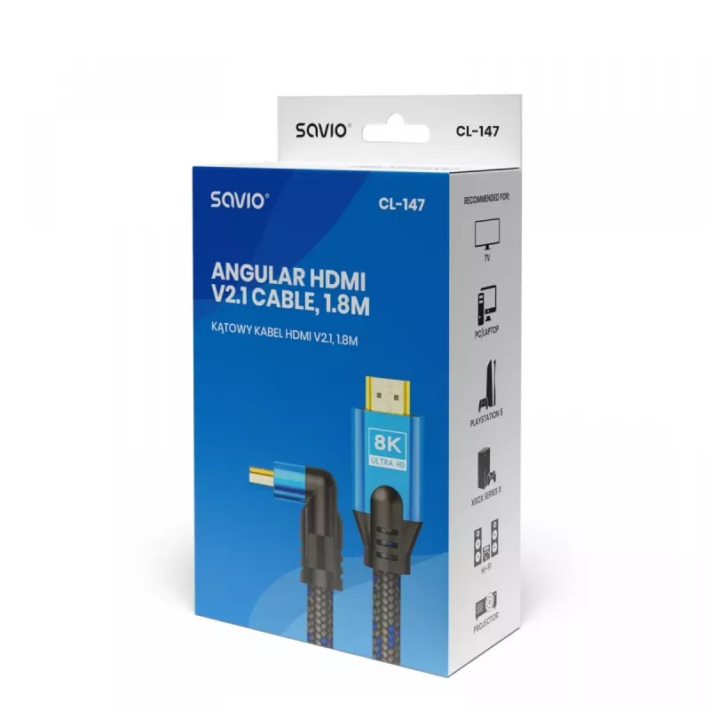 SAVIO CL-147 HDMI 2.1-kabel 8K 48Gbps Ultra High Speed