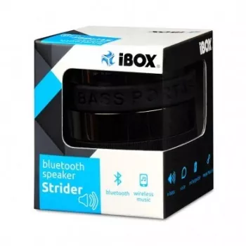 IBOX luidspreker STRIDER Bluetooth draagbare draadloze luidspreker met FM-radio, handsfree, 5W RMS, 3,5mm AUX, USB, MicroSD, zwart