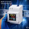 Qoltec Eenfasige 6-in-1 energiemeter voor DIN-rail met 100A CT, 230V, LCD, pulsuitgang