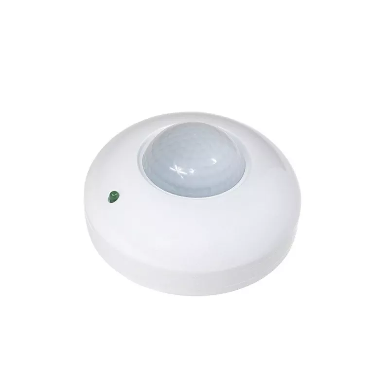 MACLEAN MCE19 plafond PIR-bewegingsmelder – 360°-detectie, 1200 W gloeilampbelasting / 300 W LED-belasting, instelbare tijd en lux, wit