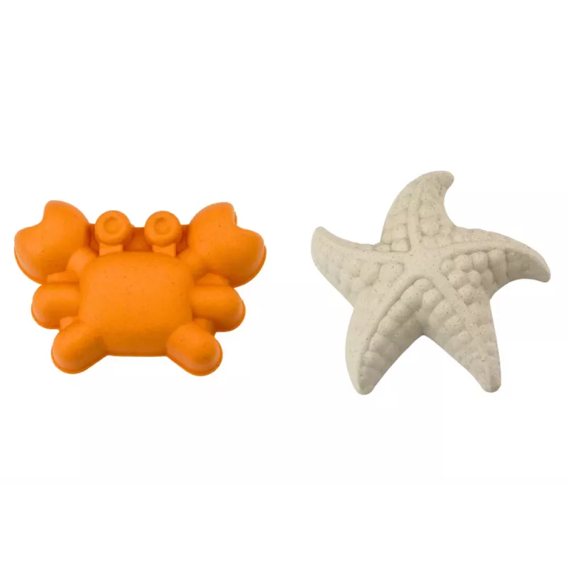 LEAN TOYS Zandspeelgoedset - emmer, molen, zeef, 3 pastelvormen (6 delen)