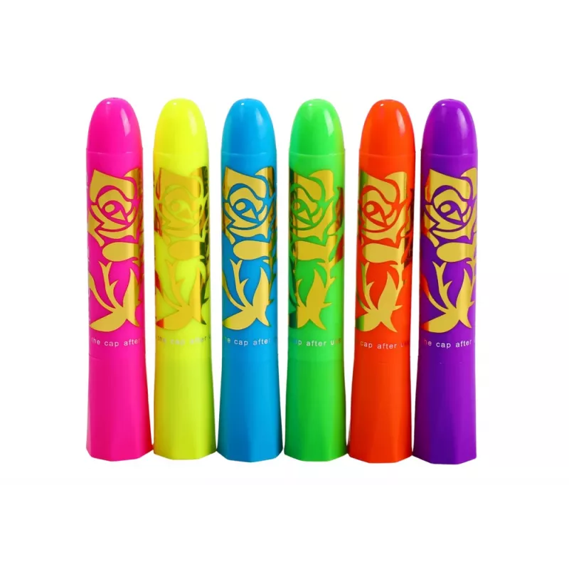 LEAN TOYS Gezichtsbeschilderingsset neon fluorescerende stiften 6 stuks