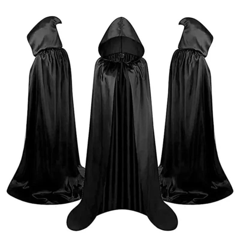 LEAN TOYS Cape met capuchon carnaval halloween zwart 150cm