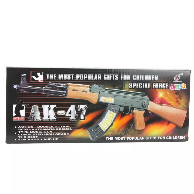 LEAN TOYS AK-47 Speelgoedgeweer voor Kinderen met Licht en Geluid 68,5 cm