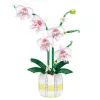 LEAN TOYS Orchidee Bouwstenen Orchidee in Pot Roze en Wit 616 onderdelen