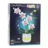 LEAN TOYS Orchidee Bouwstenen Orchidee in Pot Roze en Wit 616 onderdelen
