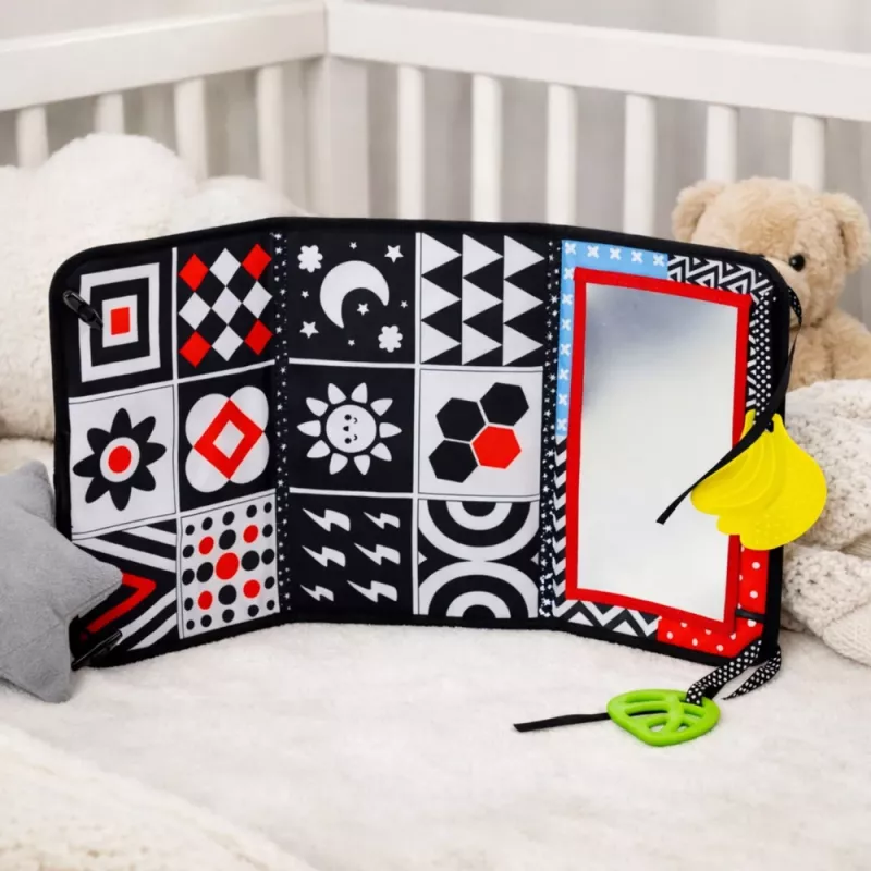 LEAN TOYS Contrast Sensorische Speelmat met Spiegel voor Baby's