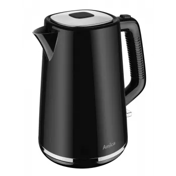 AMICA Waterkoker 1,7 L KF304 - 2200 W RVS Draadloze Elektrische Waterkoker, Zilver/Zwart