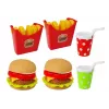 LEAN TOYS set van hamburger en friet met dienblad | fastfood rollenspeelgoed