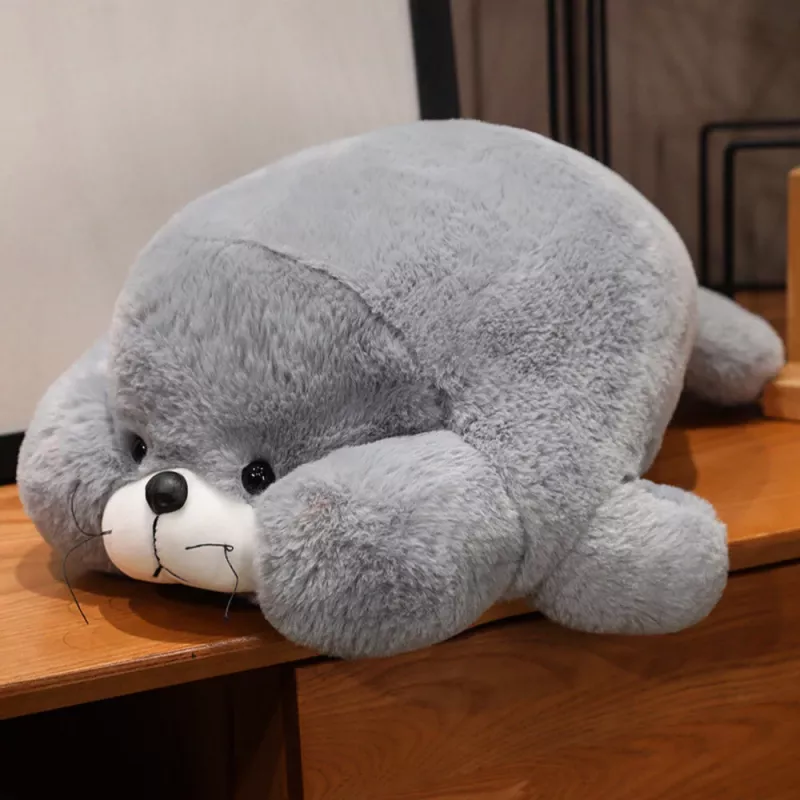 LEAN TOYS pluchen mascotte knuffel grote grijze zeehond 29cm