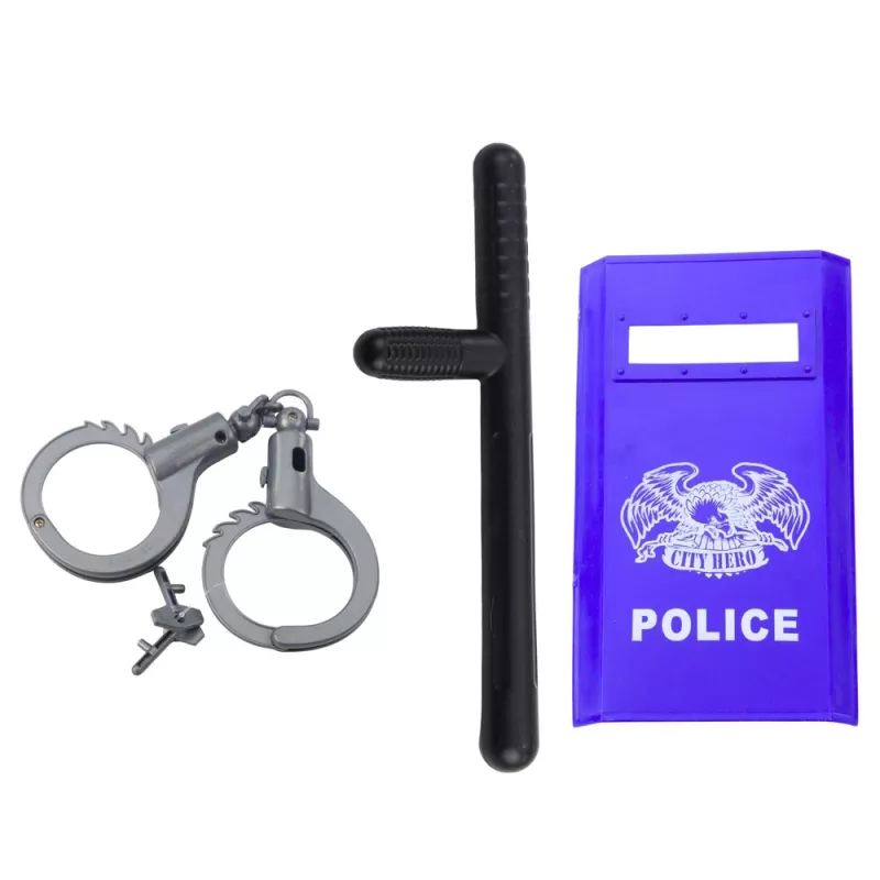 LEAN TOYS politie-set voor kinderen helm pistool handboeien accessoires 9 delen