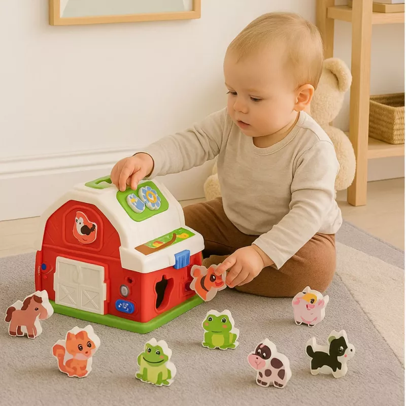 LEAN TOYS interactieve boerderij met muziek, dieren, lichten en geluiden