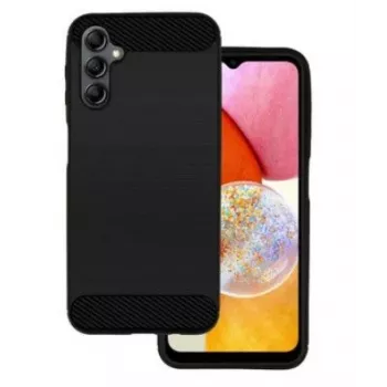 iLike Samsung Galaxy A14 5G hoesje Carbon Black - TPU achterkanthoesje met carbonfiber-textuur