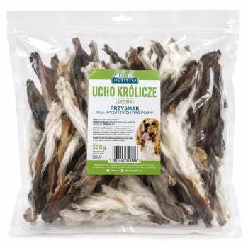 PETITTO konijnenoren met haar hondensnacks, 500 g
