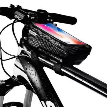 WILDMAN Bike Holder Case M E2 1L zwart - stuurtas voor smartphone, spatwaterdicht, touchscreen-compatibel, 1L opbergruimte