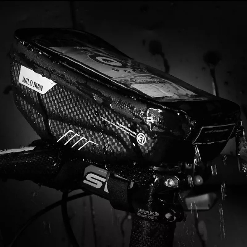 WILDMAN Bike Holder Case S E1 1L zwart – compacte fietsframetas met klittenbandsluitingen