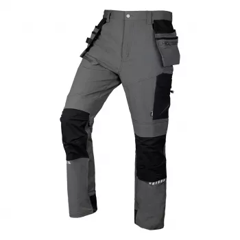 NEO TOOLS Mix&Match 4-way stretch werkbroek met Cordura-versteviging, grijs-zwart, XXL