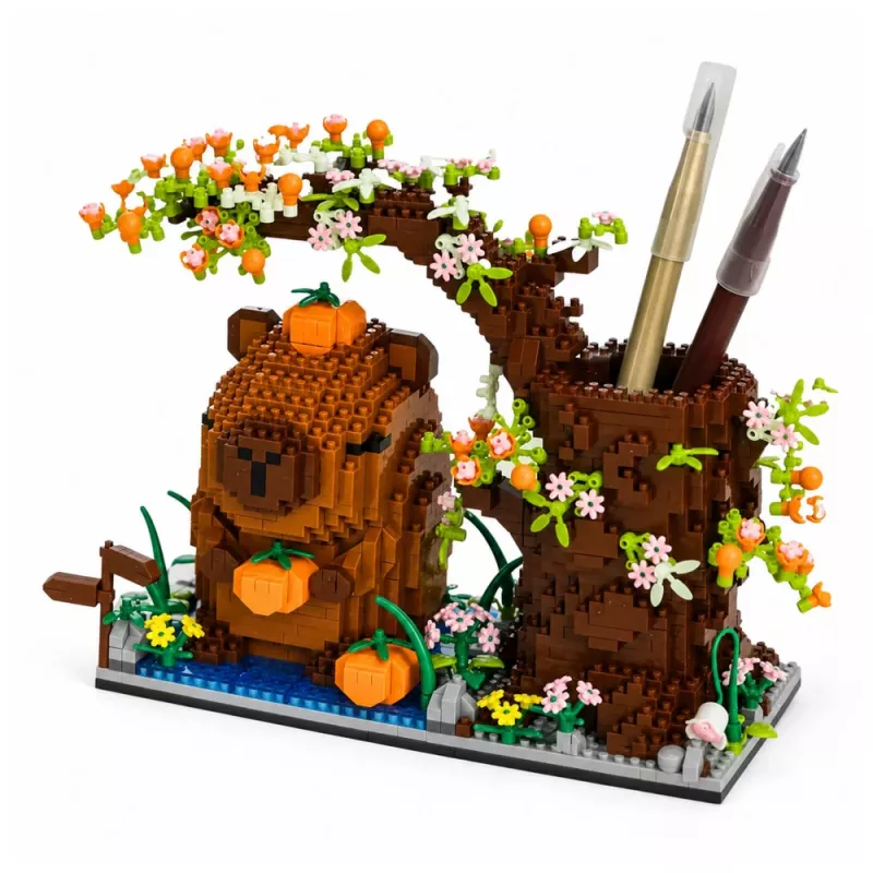 LEAN TOYS Capybara bouwblokken boom pennenhouder 1800 delen