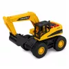 LEAN TOYS bouwgraafmachine met beweegbare bak, licht en geluid - geel, schaal 1:32