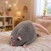 LEAN TOYS pluchen rat met lange staart, grijs, 40 cm