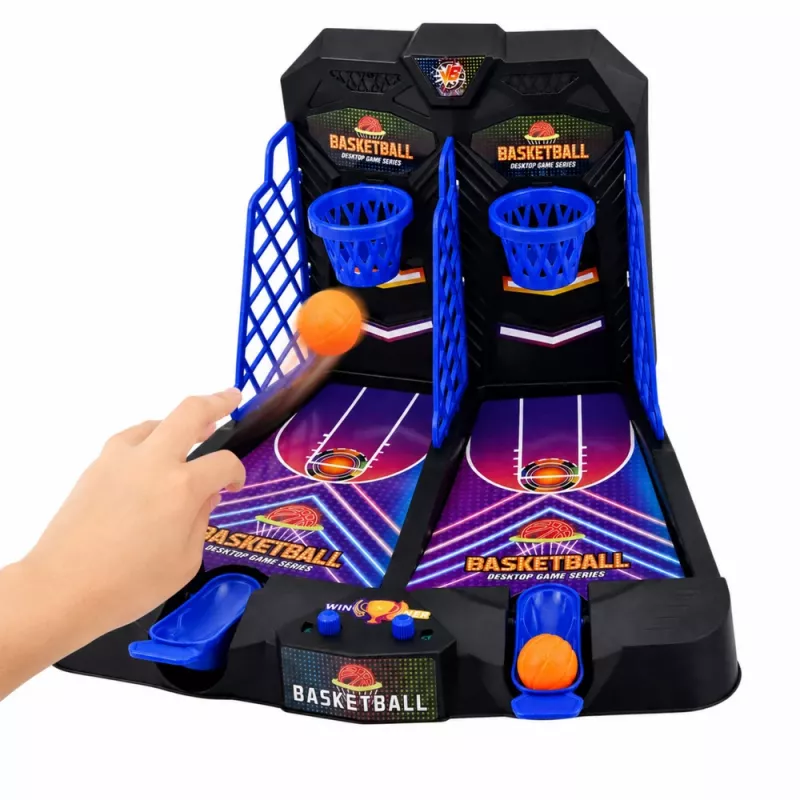 LEAN TOYS mini tafelbasketbal dubbel behendigheidsspel voor 2 spelers met puntentelling
