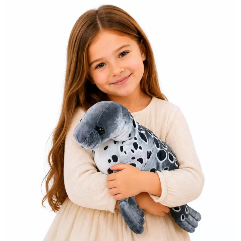 LEAN TOYS realistisch zeehond knuffeldier knuffel, grijs, 50 cm