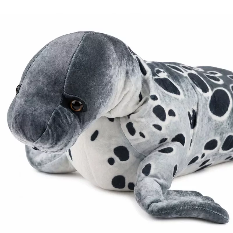 LEAN TOYS realistisch zeehond knuffeldier knuffel, grijs, 50 cm