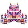 LEAN TOYS Magnetische bouwstenen prinsessenslot roze 58 delen