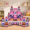 LEAN TOYS Magnetische bouwstenen prinsessenslot roze 58 delen