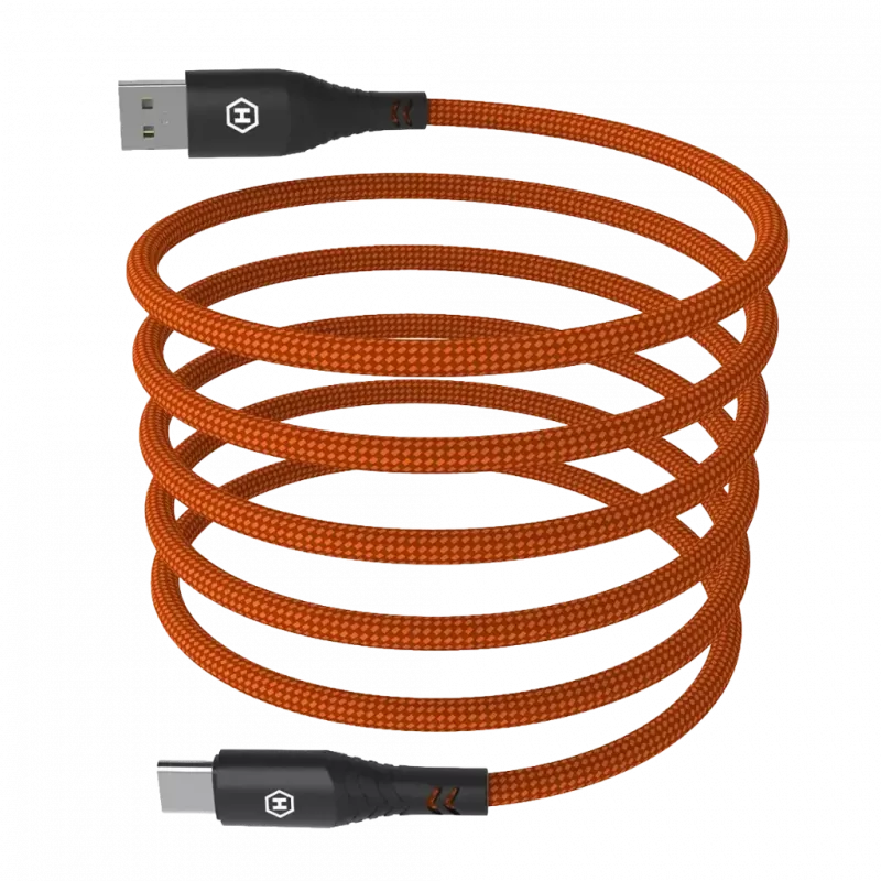 HAMMER USB-A naar USB-C kabel 1,2 m zwart 480Mbps laden & data
