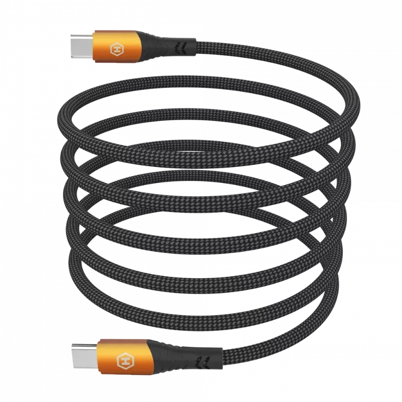 HAMMER USB-C naar USB-C kabel 1,2 m 60 W PD snelladen & datasync zwart