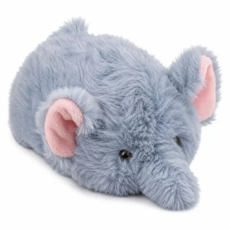 LEAN TOYS pluche olifant mascotte knuffel zacht klein grijs 18 cm
