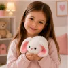 LEAN TOYS pluche haas met lange oren, wit, 16 cm