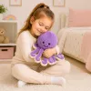LEAN TOYS pluche octopus knuffel met elastische tentakels paars 30 cm