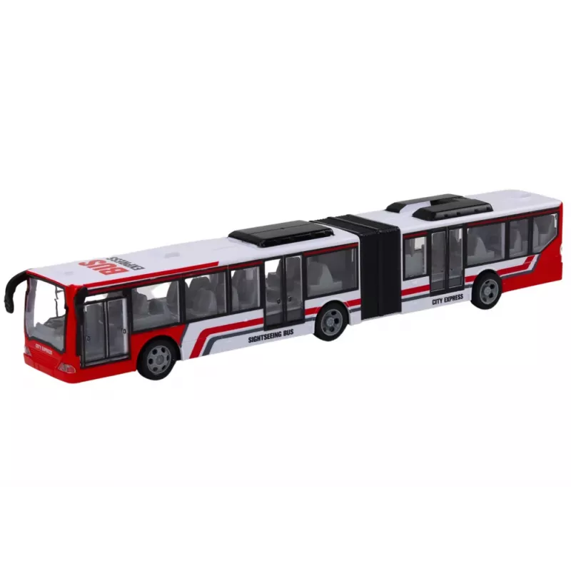 LEAN TOYS op afstandsbediening RC stadsbus rood en wit schaal 1:20