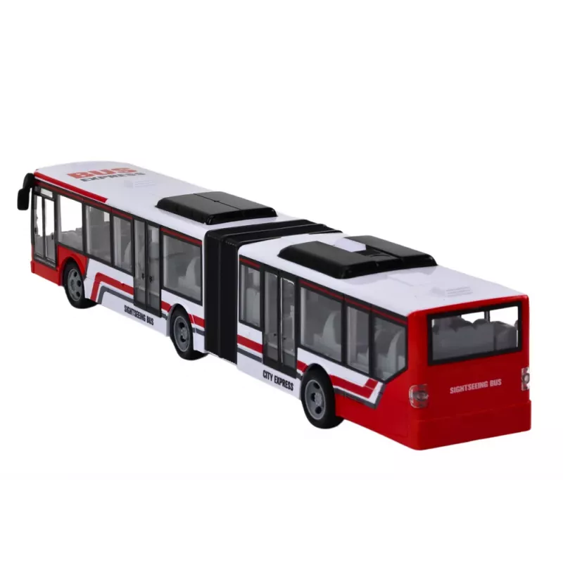 LEAN TOYS op afstandsbediening RC stadsbus rood en wit schaal 1:20