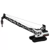 LEAN TOYS rupsbandkraan met 360° draaiing en beweegbare haak, wit