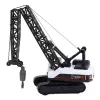 LEAN TOYS rupsbandkraan met 360° draaiing en beweegbare haak, wit