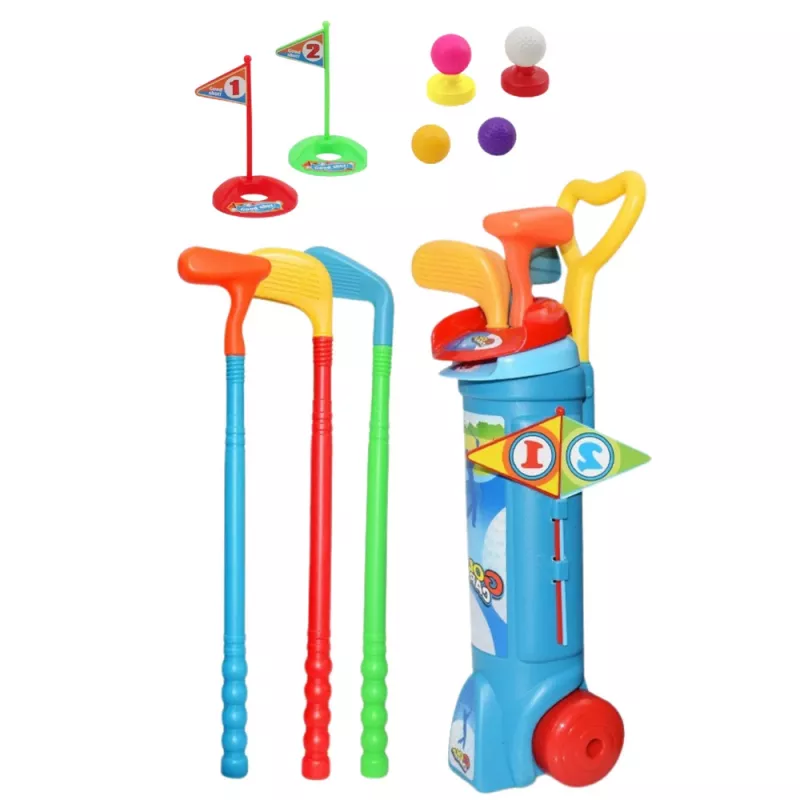 LEAN TOYS golfsetset met trolley, clubs, veldsportspel, 20-delige