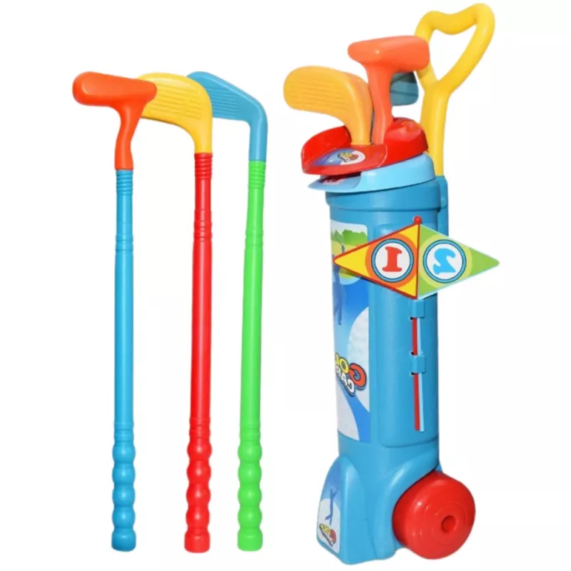 LEAN TOYS golfsetset met trolley, clubs, veldsportspel, 20-delige