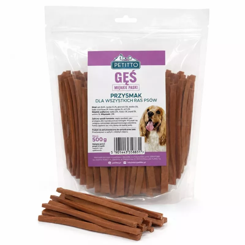 PETITTO zachte ganzenstrepen hondensnacks 500g