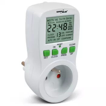 GreenBlue GB107 digitale programmeerbare tijdschakelaar 16 programma's 230V 16A Schuko