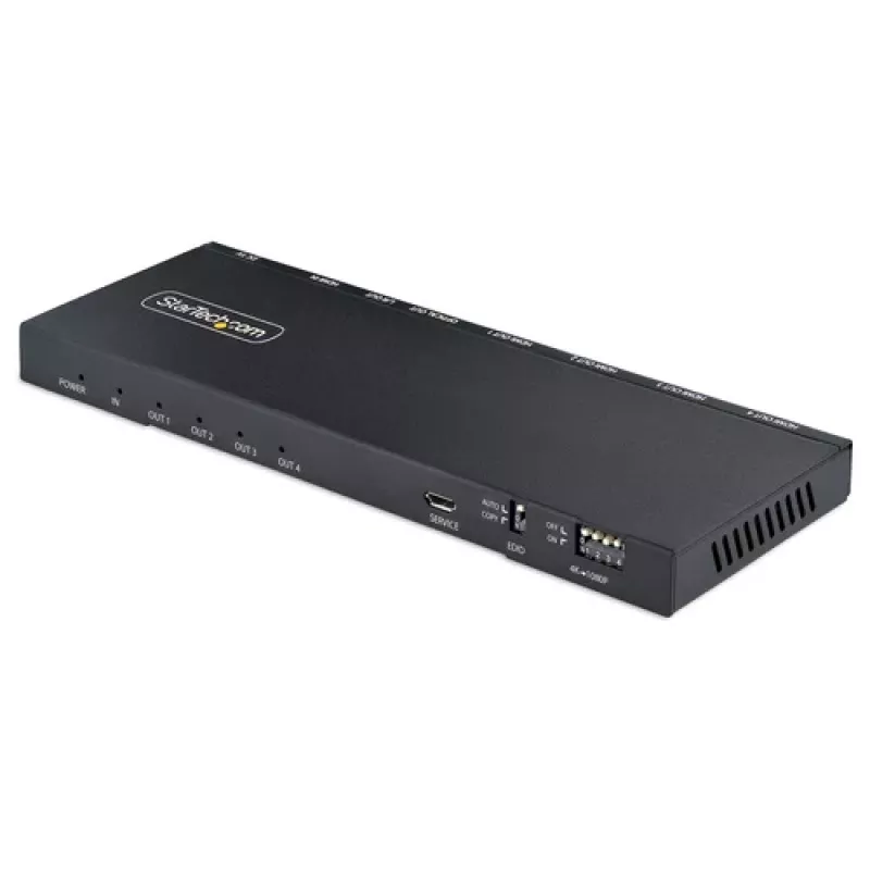 StarTech.com 4-poorts 4K HDMI-splitter 1x4, 4K 60Hz, HDMI 2.0, HDCP 2.2, HDR10, 18Gbps, EDID Copy, stalen behuizing